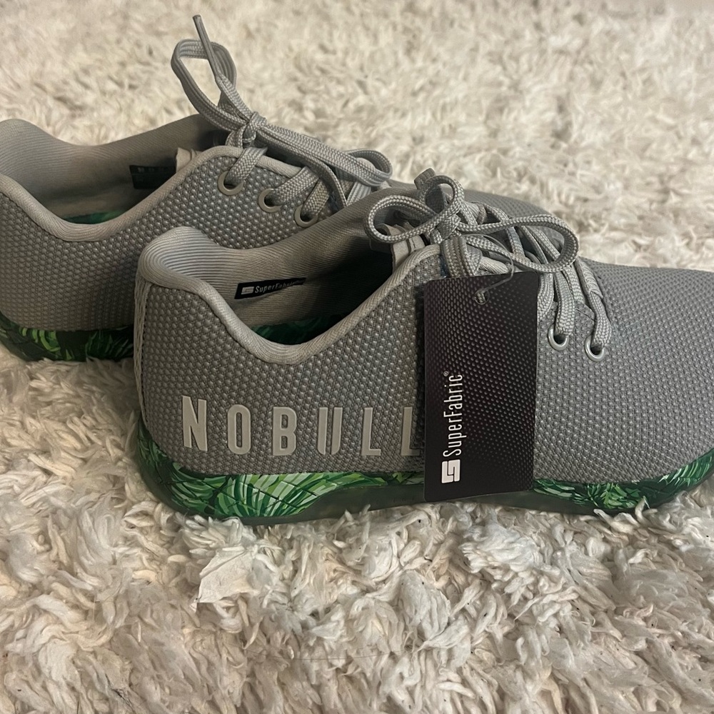 NOBULL Gray and Green Training Sneakers
